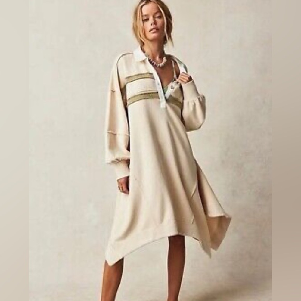 Free People Blair Sweatshirt - Small Cream NWOT $178 MSRP